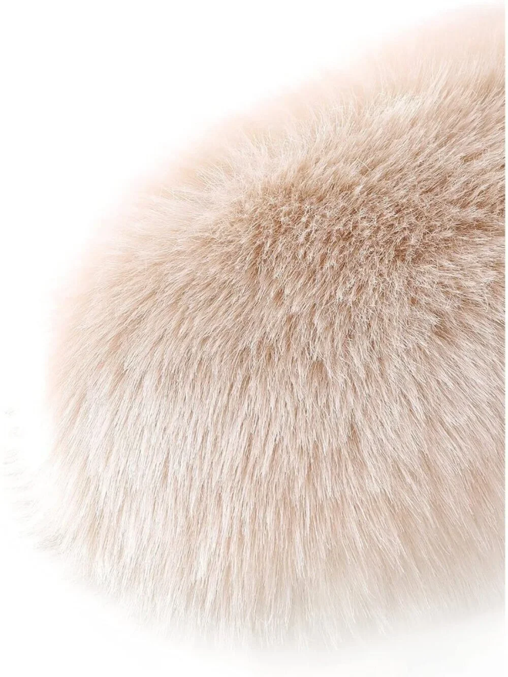 Babeyond Women's Light Camel Faux Fur Shawl Synthetic Stylish Collar Wrap Scarf - Picture 4 of 5